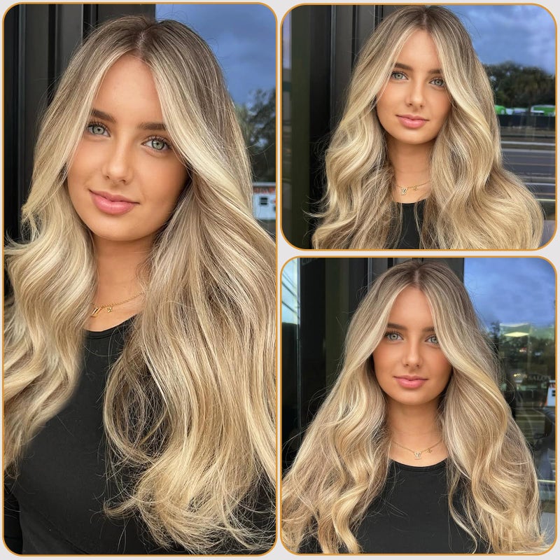 Smavida Highlight Wear and Go Glueless Wig Human Hair Blonde Lace Front Wigs Human Hair for White Women 13x6 HD Transparent Lace Front Wigs Golden Brown to Blonde Balayage 9A Brazilian Human Hair Wig - Image 3